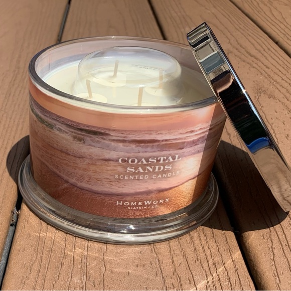 COASTAL SANDS HARRY SLATKIN HOMEWORX 4 WICK, 18oz CANDLE NWTS! - Picture 5 of 5